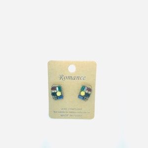 CHIC BEAD & RHINESTONE STUD EARRING